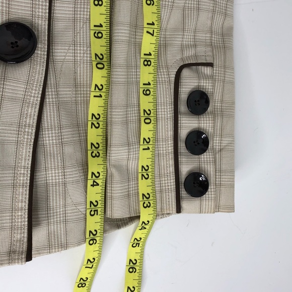 Soia & Kyo Plaid Cream Large Button Jacket S - Picture 8 of 8